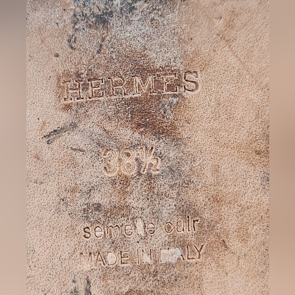 Brown Olympe Leather Slide Sandals - Picture 10 of 14